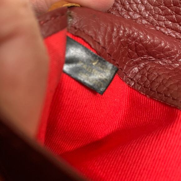 DOONEY & BOURKE Dark Red/Tan Leather Trifold Continental CLAREMONT Wallet - Picture 12 of 12